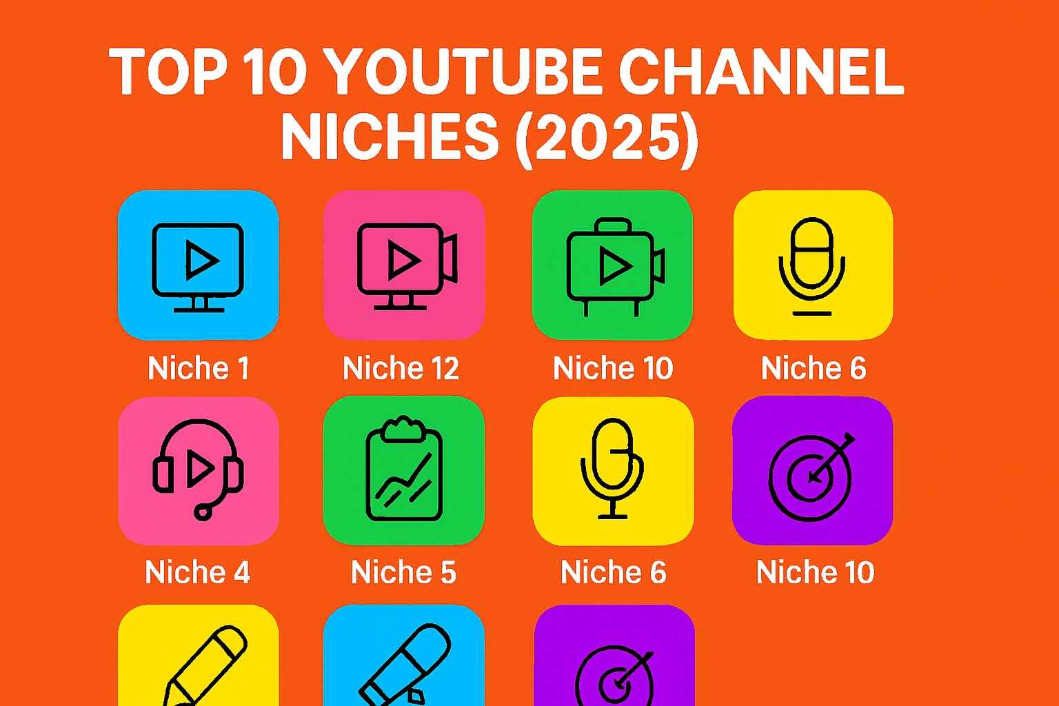 Top 10 YouTube Channel Niches (2025)